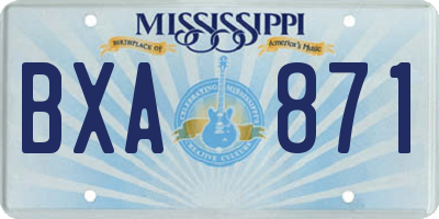MS license plate BXA871