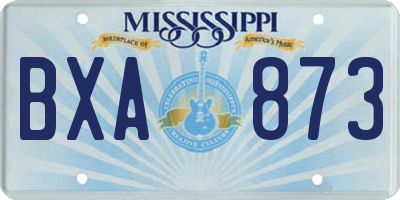 MS license plate BXA873