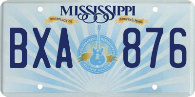 MS license plate BXA876