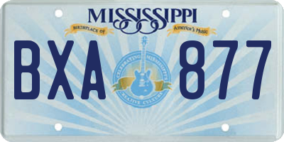 MS license plate BXA877