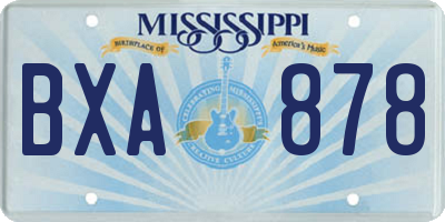 MS license plate BXA878