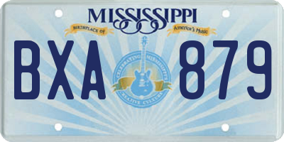 MS license plate BXA879