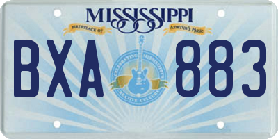 MS license plate BXA883