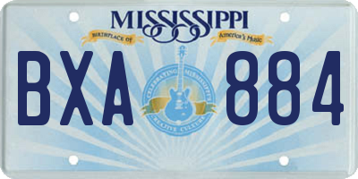 MS license plate BXA884