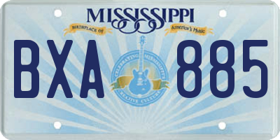 MS license plate BXA885