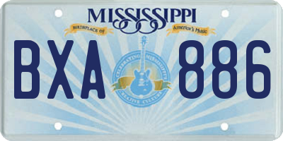 MS license plate BXA886