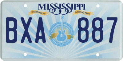 MS license plate BXA887
