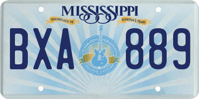 MS license plate BXA889