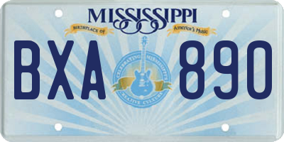 MS license plate BXA890