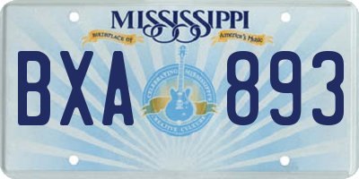 MS license plate BXA893