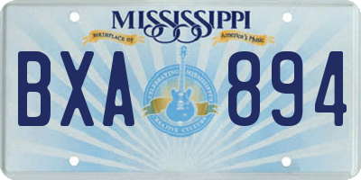 MS license plate BXA894