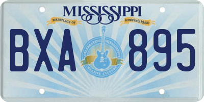 MS license plate BXA895
