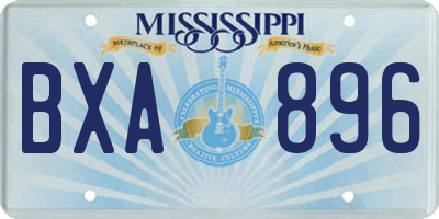 MS license plate BXA896