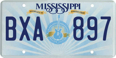 MS license plate BXA897