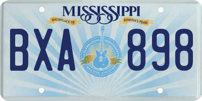 MS license plate BXA898