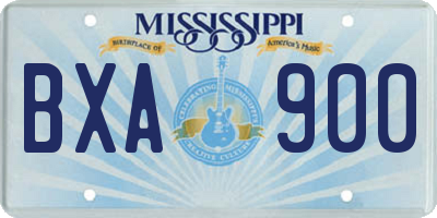 MS license plate BXA900