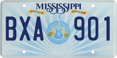 MS license plate BXA901
