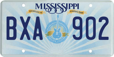 MS license plate BXA902