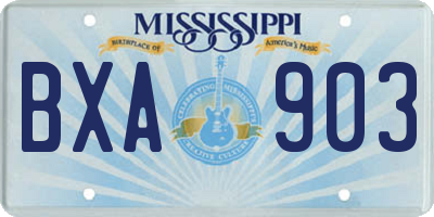 MS license plate BXA903