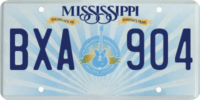 MS license plate BXA904