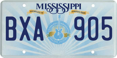MS license plate BXA905