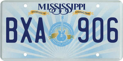 MS license plate BXA906