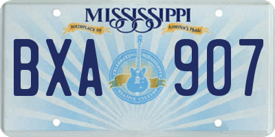 MS license plate BXA907