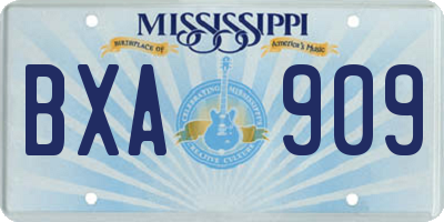 MS license plate BXA909