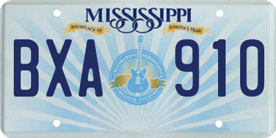 MS license plate BXA910