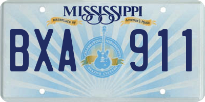 MS license plate BXA911