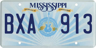 MS license plate BXA913
