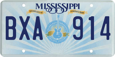 MS license plate BXA914