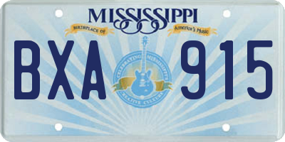 MS license plate BXA915
