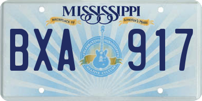MS license plate BXA917