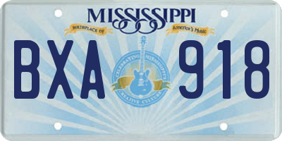 MS license plate BXA918