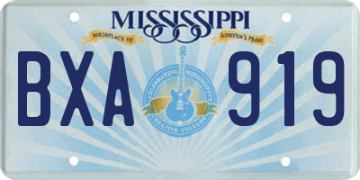 MS license plate BXA919