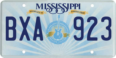 MS license plate BXA923