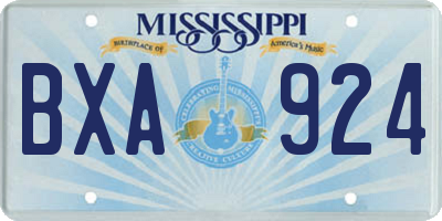 MS license plate BXA924