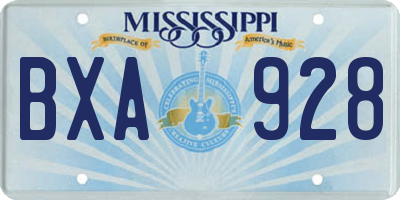 MS license plate BXA928