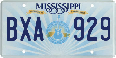 MS license plate BXA929