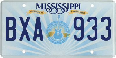 MS license plate BXA933