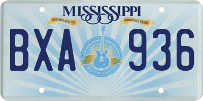 MS license plate BXA936
