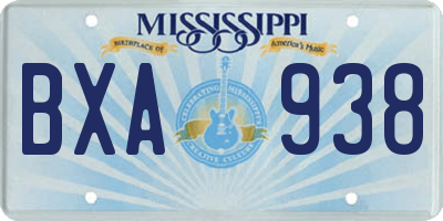 MS license plate BXA938