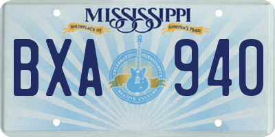 MS license plate BXA940