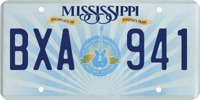 MS license plate BXA941