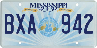 MS license plate BXA942