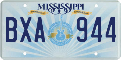 MS license plate BXA944