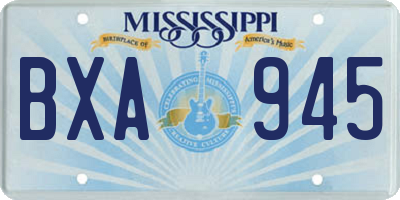 MS license plate BXA945