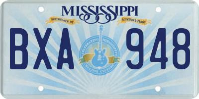 MS license plate BXA948