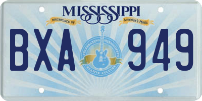 MS license plate BXA949